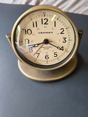 Crosley Brass Desktop Clock